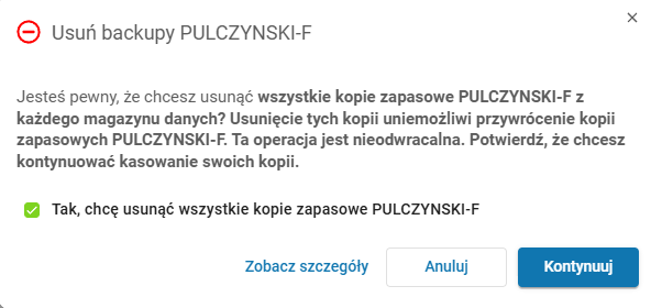 confirming the deleting process